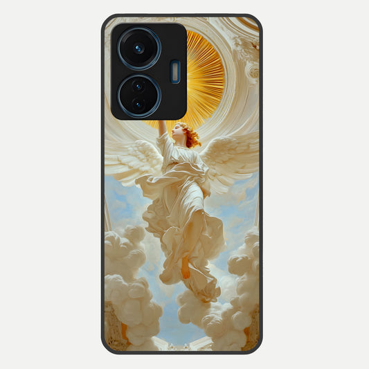 Divine Light Angel Glass Case For iQOO Z6 Lite 5G back cover – full design glossy printed glass finish