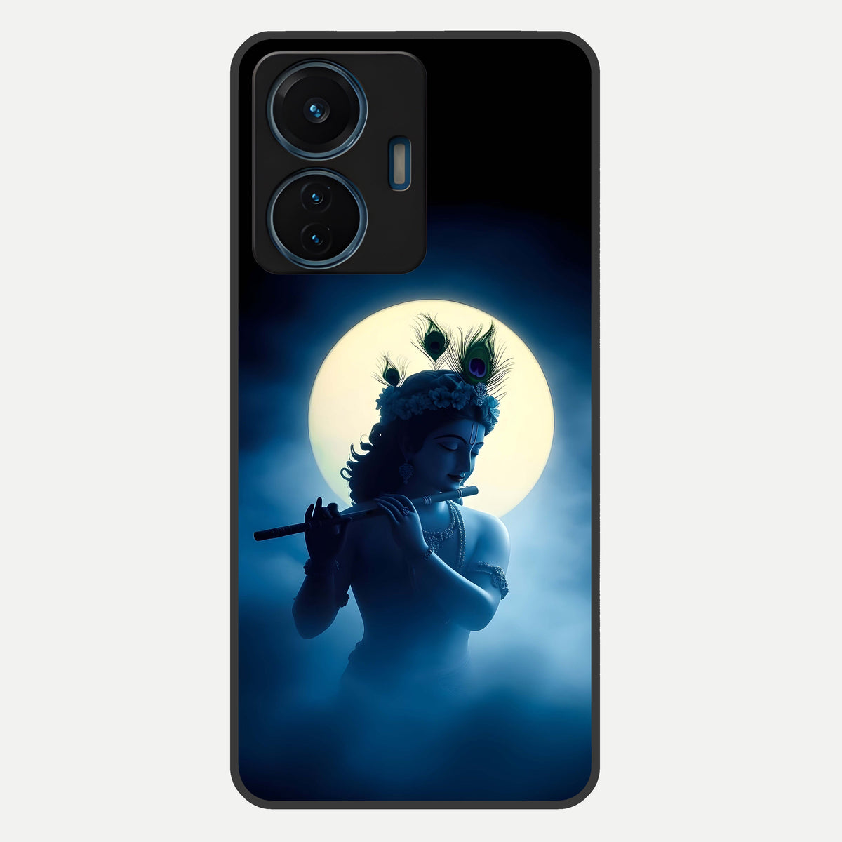  Divine Moon Flute Glass Case For iQOO Z6 Lite 5G back cover – full design glossy printed glass finish