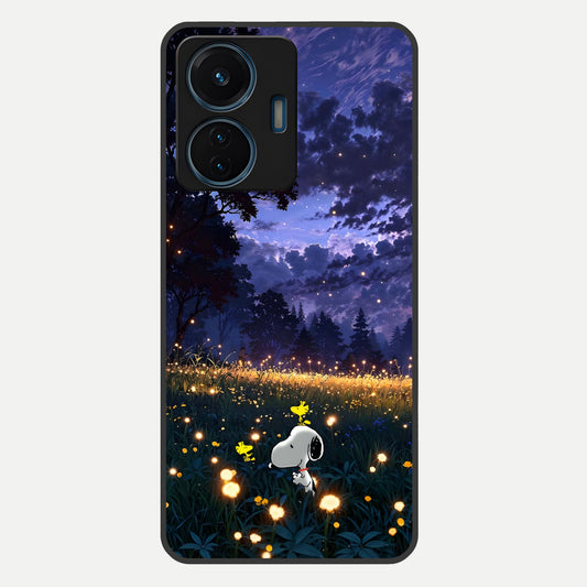  Firefly Meadow Magic Glass Case For iQOO Z6 Lite 5G back cover – full design glossy printed glass finish