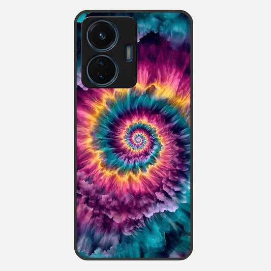  Galactic Spiral Burst Glass Case For iQOO Z6 Lite 5G back cover – full design glossy printed glass finish