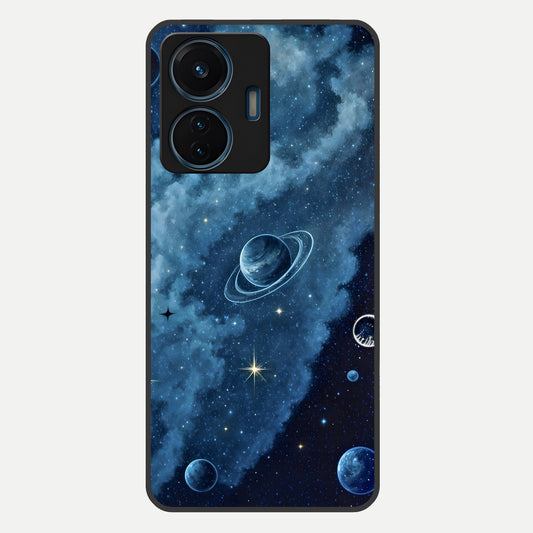  Galaxy Dream Space Glass Case For iQOO Z6 Lite 5G back cover – full design glossy printed glass finish