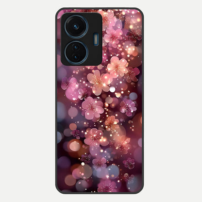  Glowing Petal Bliss Glass Case For iQOO Z6 Lite 5G back cover – full design glossy printed glass finish