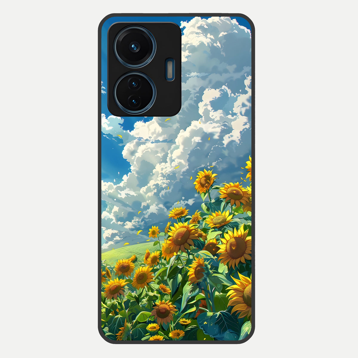  Golden Sun Glory Glass Case For iQOO Z6 Lite 5G back cover – full design glossy printed glass finish