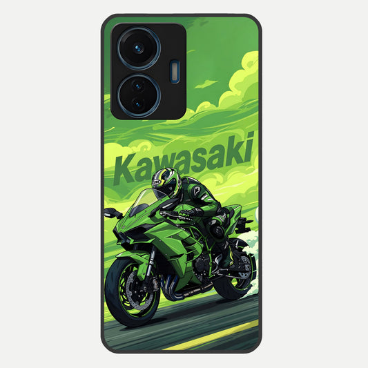  Greenery Sky Glass Case For iQOO Z6 Lite 5G back cover – full design glossy printed glass finish