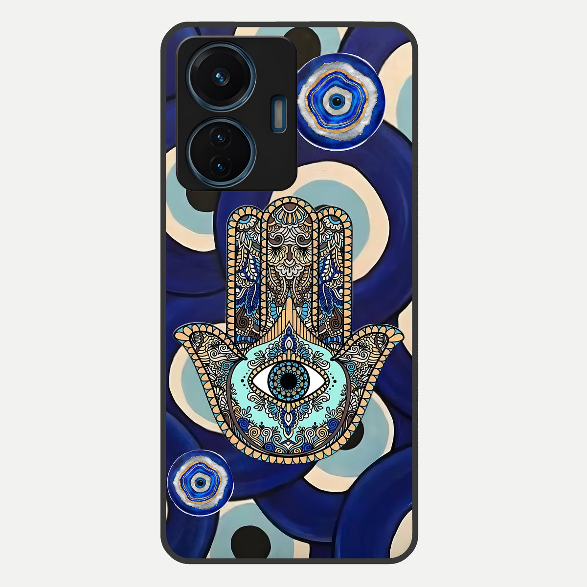  Hamsa Divine Guard Glass Case For iQOO Z6 Lite 5G back cover – full design glossy printed glass finish