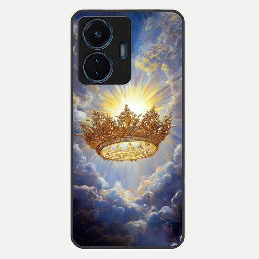  Heavenly Crown Light Glass Case For iQOO Z6 Lite 5G back cover – full design glossy printed glass finish