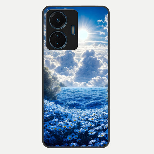  Heavenly Daisy Horizon Glass Case For iQOO Z6 Lite 5G back cover – full design glossy printed glass finish