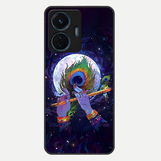  Krishna Hands Art Glass Case For iQOO Z6 Lite 5G back cover – full design glossy printed glass finish