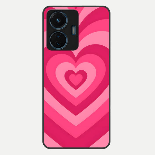  Layered Love Hearts Glass Case For iQOO Z6 Lite 5G back cover – full design glossy printed glass finish