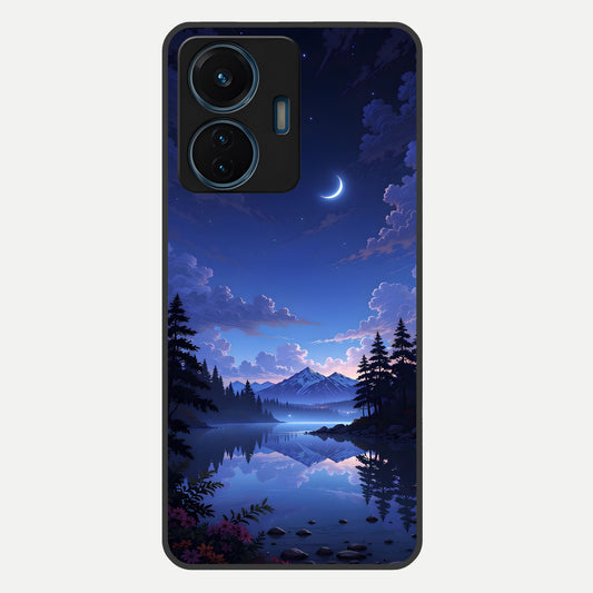  Midnight Lake Peace Glass Case For iQOO Z6 Lite 5G back cover – full design glossy printed glass finish