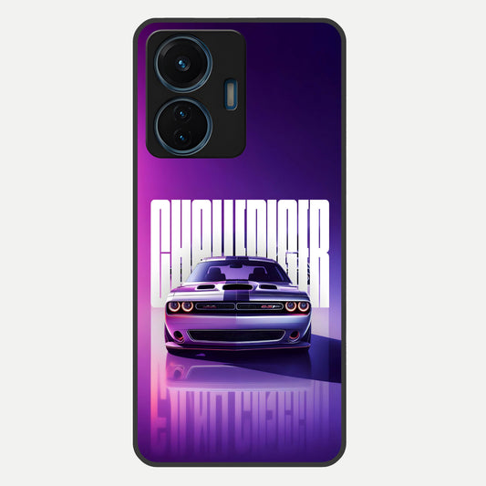  Midnight Muscle Ride Glass Case For iQOO Z6 Lite 5G back cover – full design glossy printed glass finish