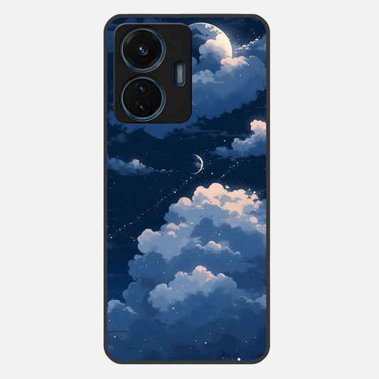  Moon Dream Haze Glass Case For iQOO Z6 Lite 5G back cover – full design glossy printed glass finish