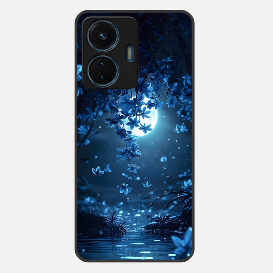  Moonlight Petal Dream Glass Case For iQOO Z6 Lite 5G back cover – full design glossy printed glass finish