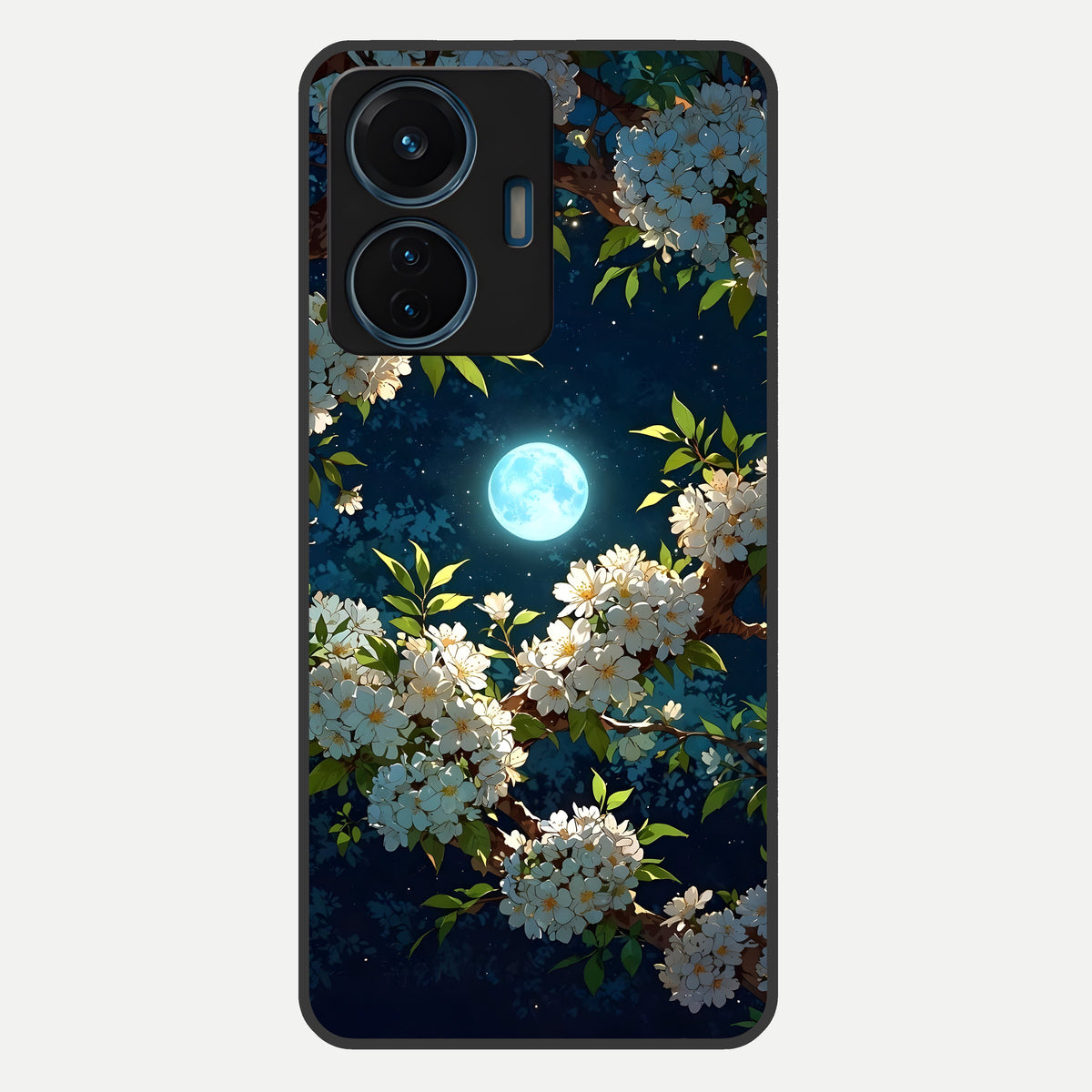  Moonlit Blossom Dream Glass Case For iQOO Z6 Lite 5G back cover – full design glossy printed glass finish