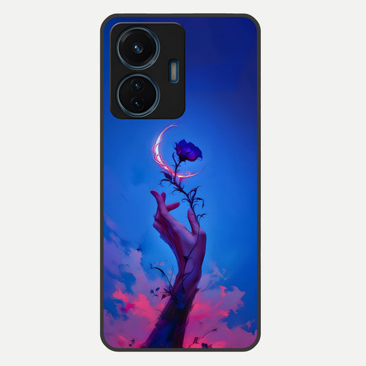  Mystic Hand Glass Case For iQOO Z6 Lite 5G back cover – full design glossy printed glass finish