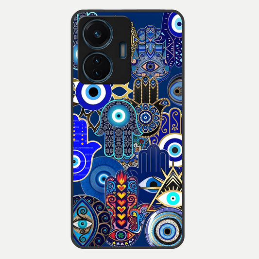  Mystic Palm Guard Glass Case For iQOO Z6 Lite 5G back cover – full design glossy printed glass finish