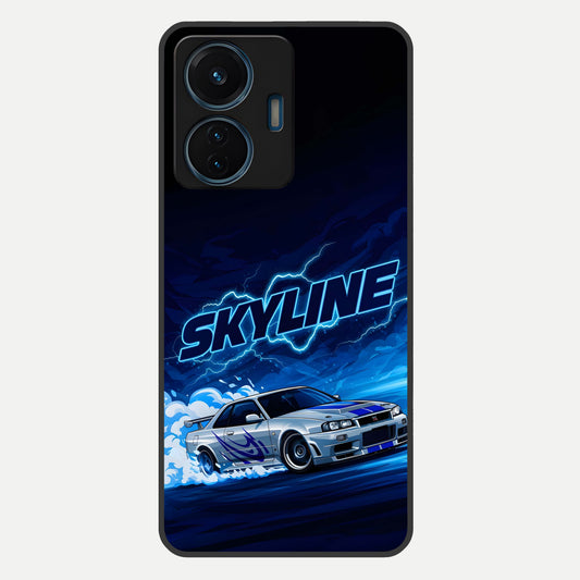  Neon Drift Beast Glass Case For iQOO Z6 Lite 5G back cover – full design glossy printed glass finish