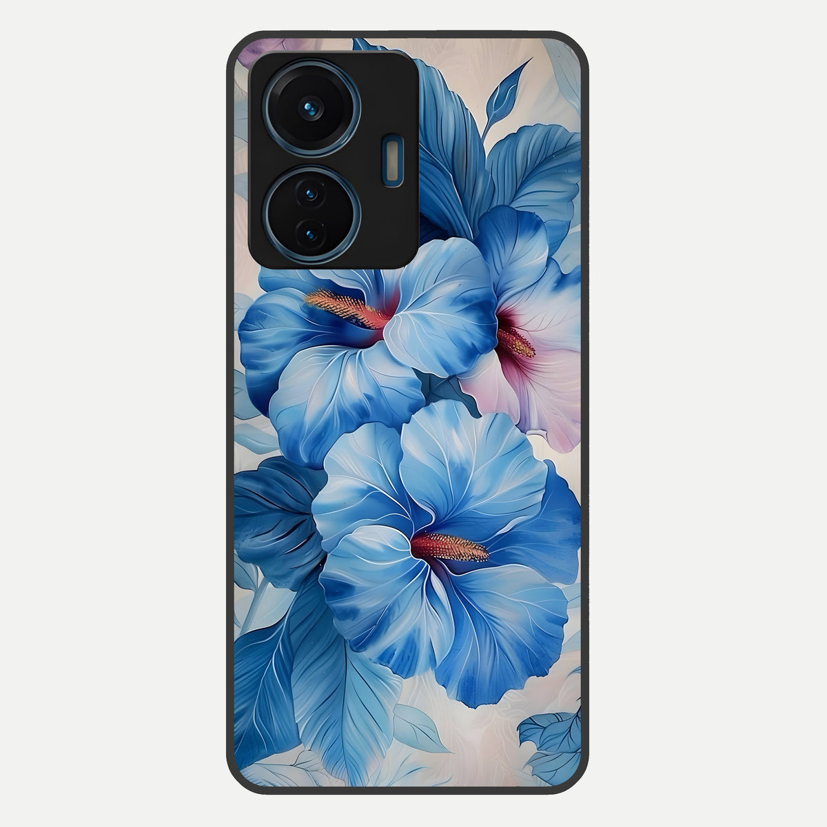  Ocean Hibiscus Grace Glass Case For iQOO Z6 Lite 5G back cover – full design glossy printed glass finish