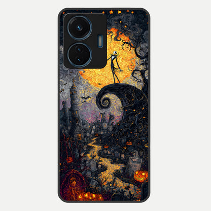  Pumpkin Moonlight Tale Glass Case For iQOO Z6 Lite 5G back cover – full design glossy printed glass finish