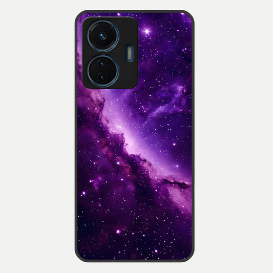  Purple Shade Sky Glass Case For iQOO Z6 Lite 5G back cover – full design glossy printed glass finish