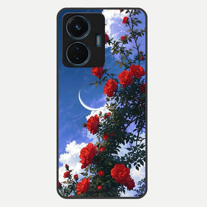  Rose Drift Flowers Glass Case For iQOO Z6 Lite 5G back cover – full design glossy printed glass finish
