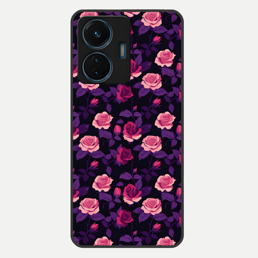  Rose Garden Twilight Glass Case For iQOO Z6 Lite 5G back cover – full design glossy printed glass finish