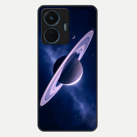  Saturn Ring Mystique Glass Case For iQOO Z6 Lite 5G back cover – full design glossy printed glass finish