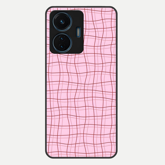  Soft Grid Bliss Glass Case For iQOO Z6 Lite 5G back cover – full design glossy printed glass finish