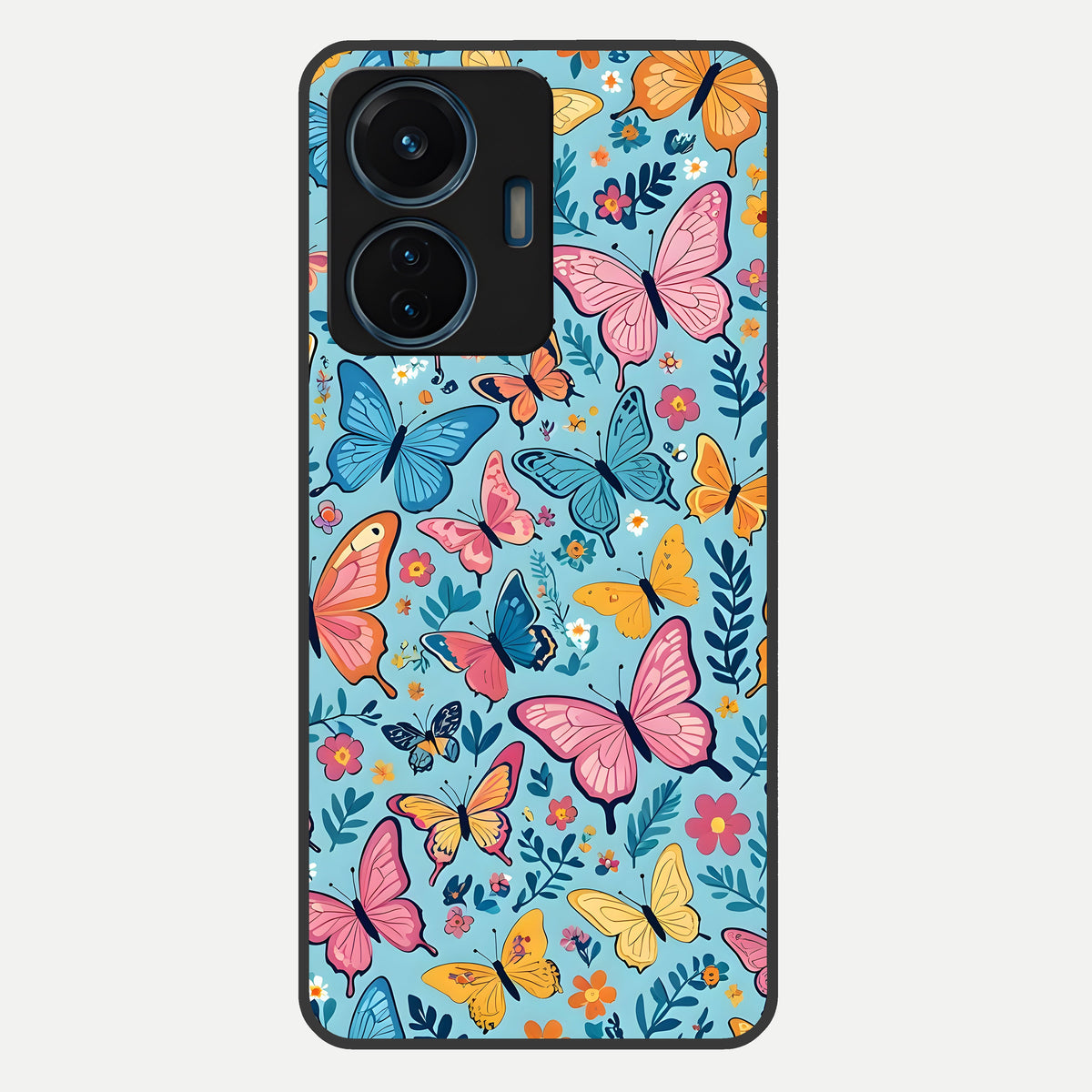  Spring Wing Garden Glass Case For iQOO Z6 Lite 5G back cover – full design glossy printed glass finish