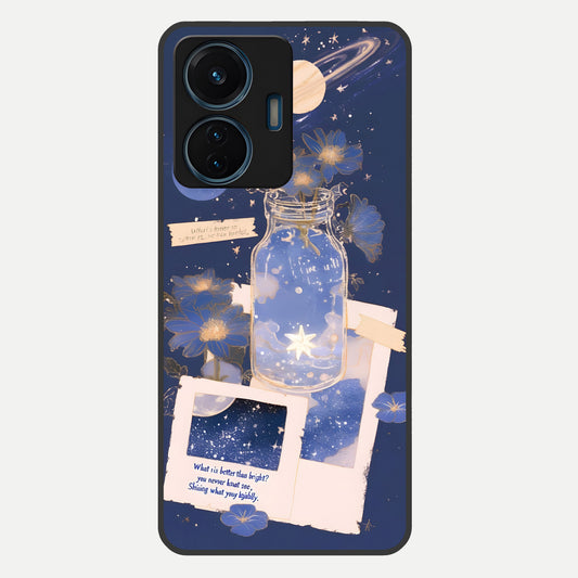  Starlit Cosmic Jar Glass Case For iQOO Z6 Lite 5G back cover – full design glossy printed glass finish