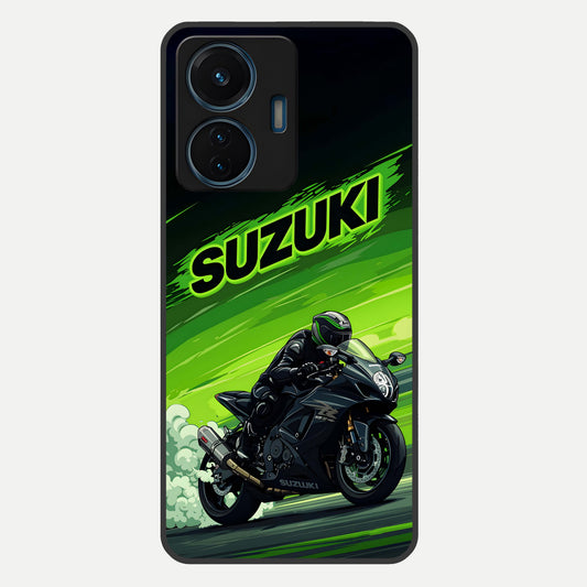  Suzuki Speed Beast Glass Case For iQOO Z6 Lite 5G back cover – full design glossy printed glass finish