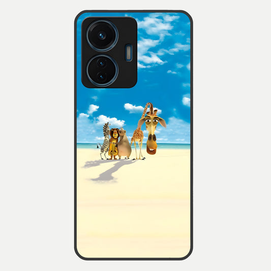  Tropical Fun Squad Glass Case For iQOO Z6 Lite 5G back cover – full design glossy printed glass finish