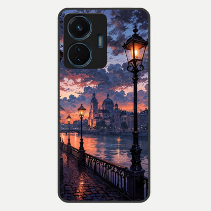  Twilight River Lights Glass Case For iQOO Z6 Lite 5G back cover – full design glossy printed glass finish