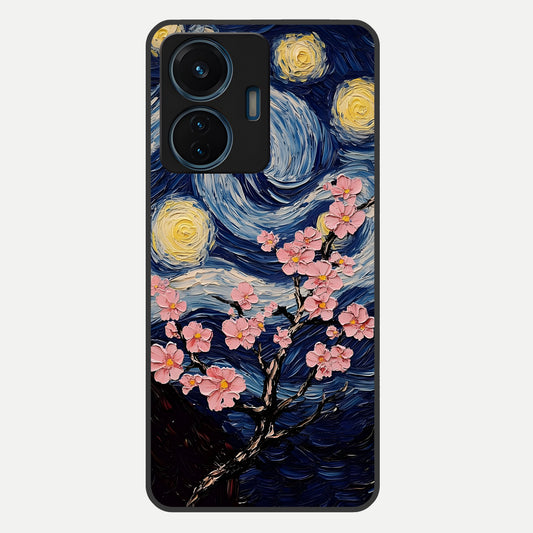 Van Gogh Scenery Glass Case For iQOO Z6 Lite 5G back cover – full design glossy printed glass finish