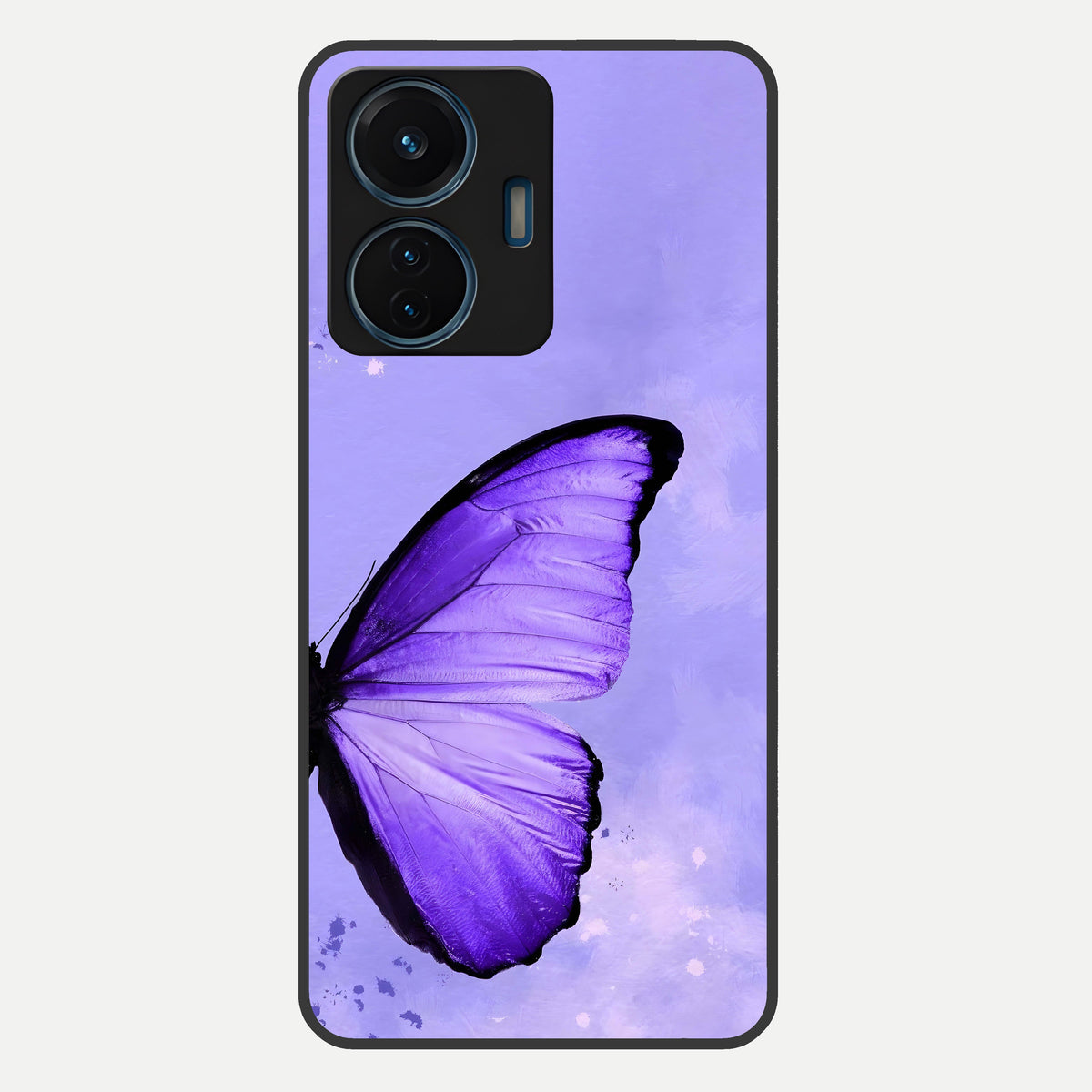  Violet Dream Wing Glass Case For iQOO Z6 Lite 5G back cover – full design glossy printed glass finish