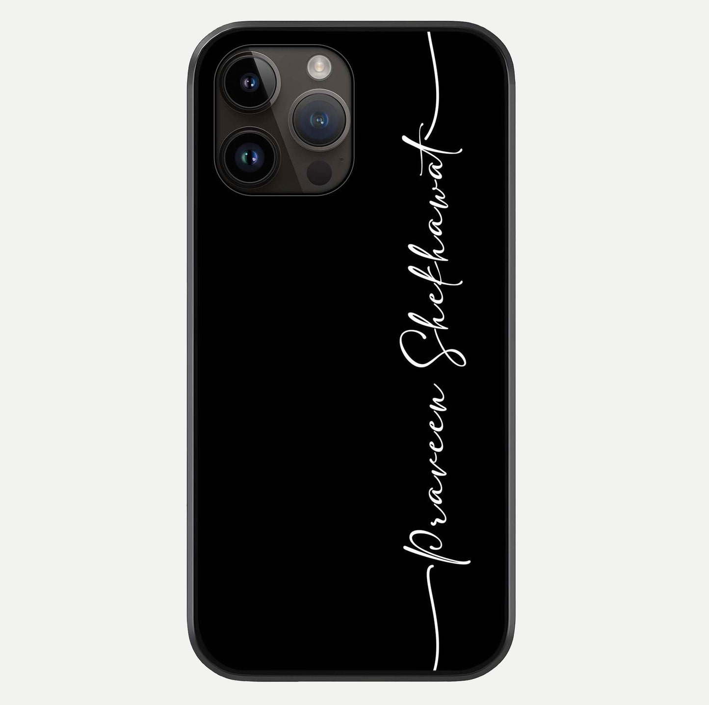Black Tune Custom Name Glass Case For iPhone 14 Pro Max by Custom World