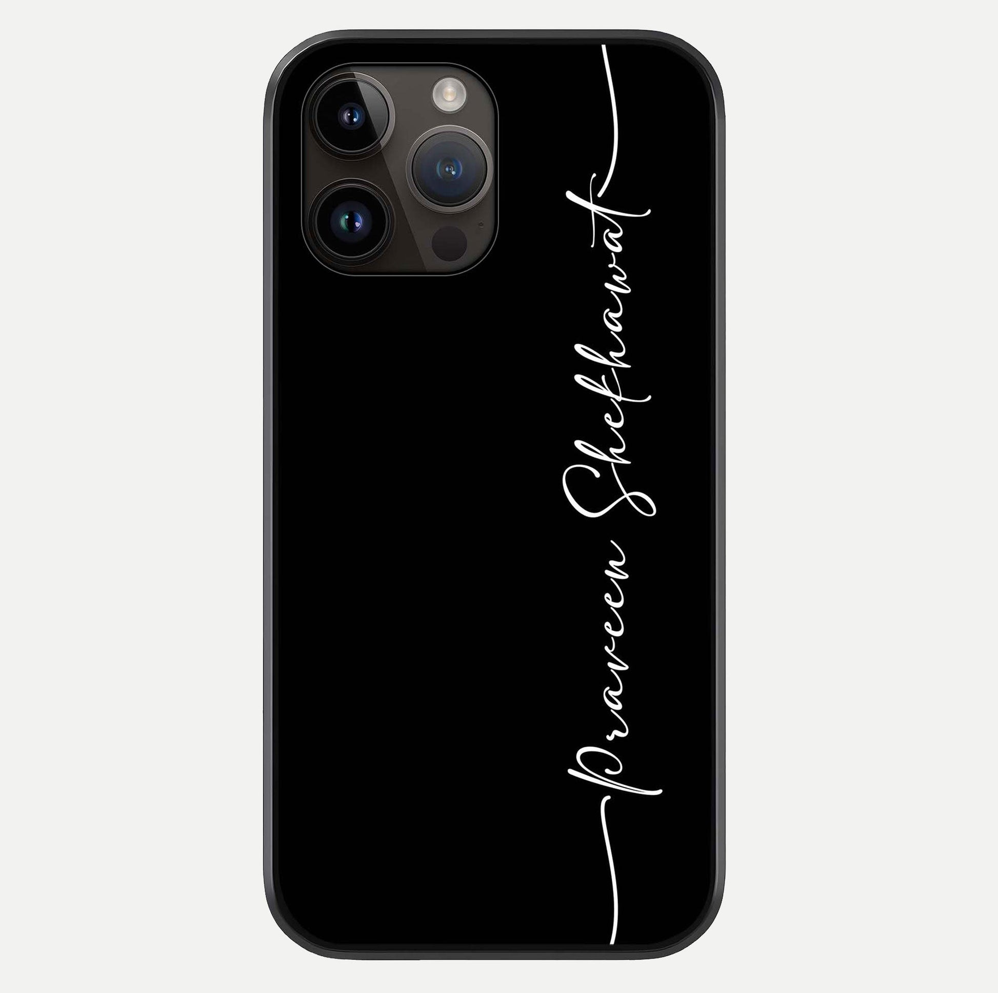 Black Tune Custom Name Glass Case For iPhone 14 Pro Max by Custom World