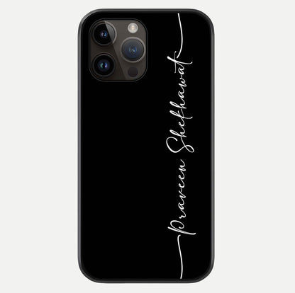 Black Tune Custom Name Glass Case For iPhone 14 Pro Max by Custom World