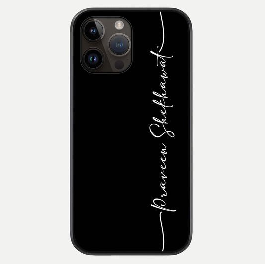 Black Tune Custom Name Glass Case For iPhone 14 Pro Max by Custom World