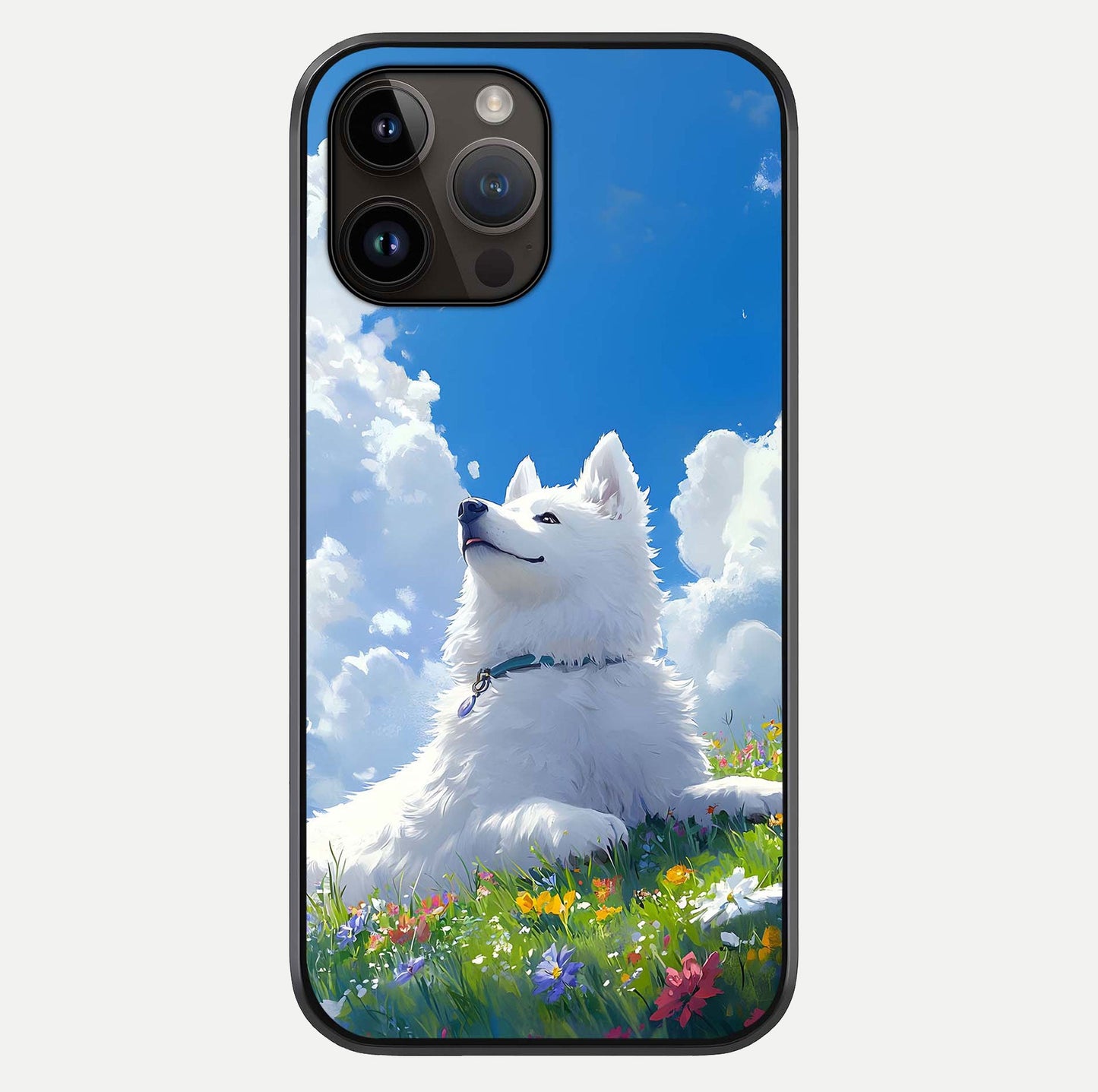 Blissful Cloud Pup Glass Case For iPhone 14 Pro Max by Custom World