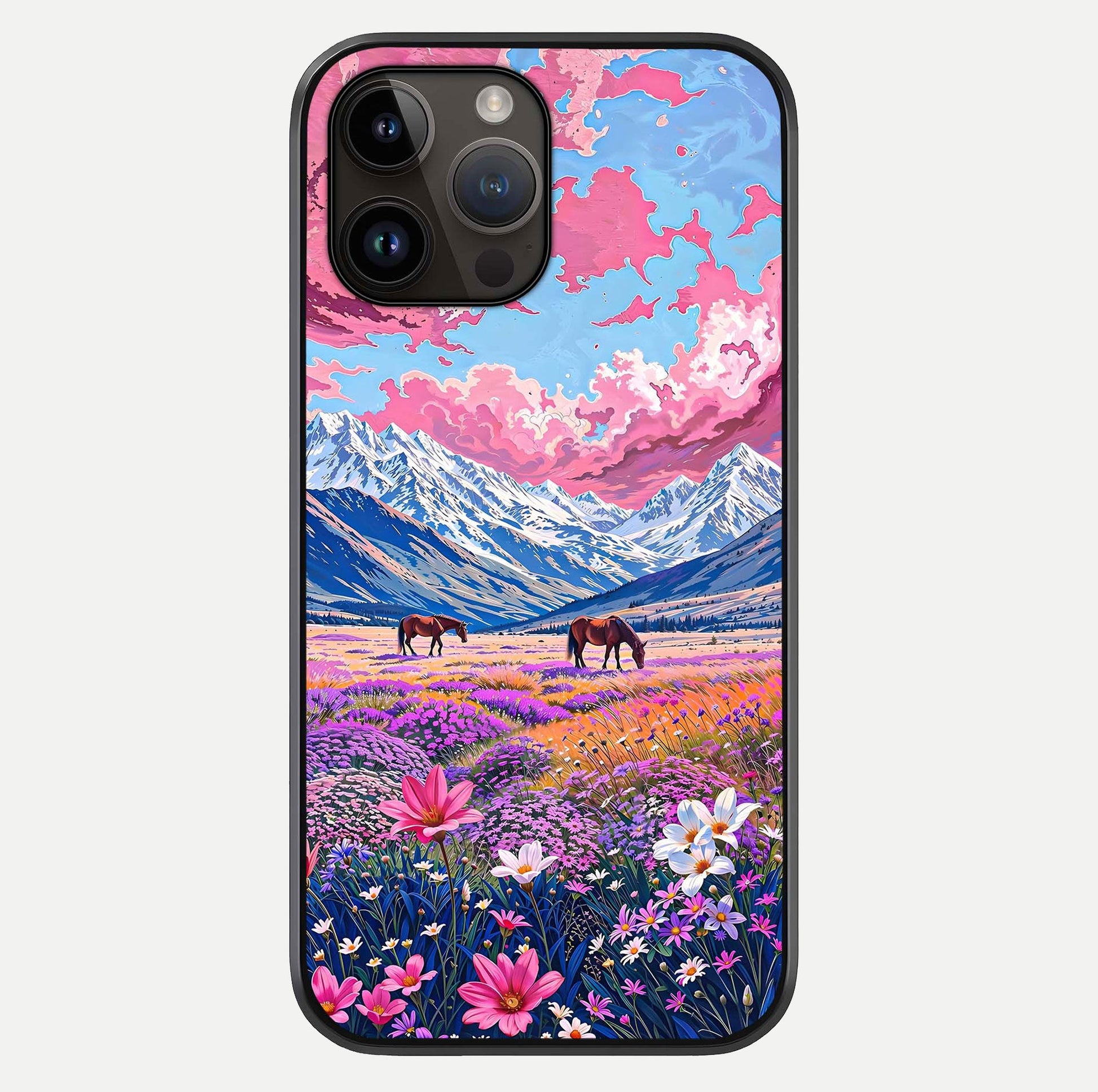 Blossom Valley Dream Glass Case For iPhone 14 Pro Max by Custom World