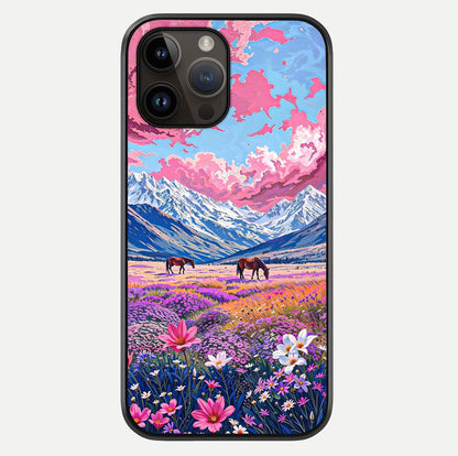 Blossom Valley Dream Glass Case For iPhone 14 Pro Max by Custom World