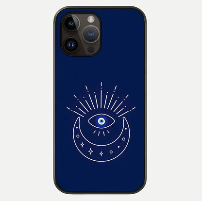 Blue Evil Eye Glass Case For iPhone 14 Pro Max by Custom World