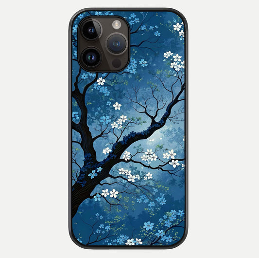 Blue Tree Serenity Glass Case For iPhone 14 Pro Max by Custom World