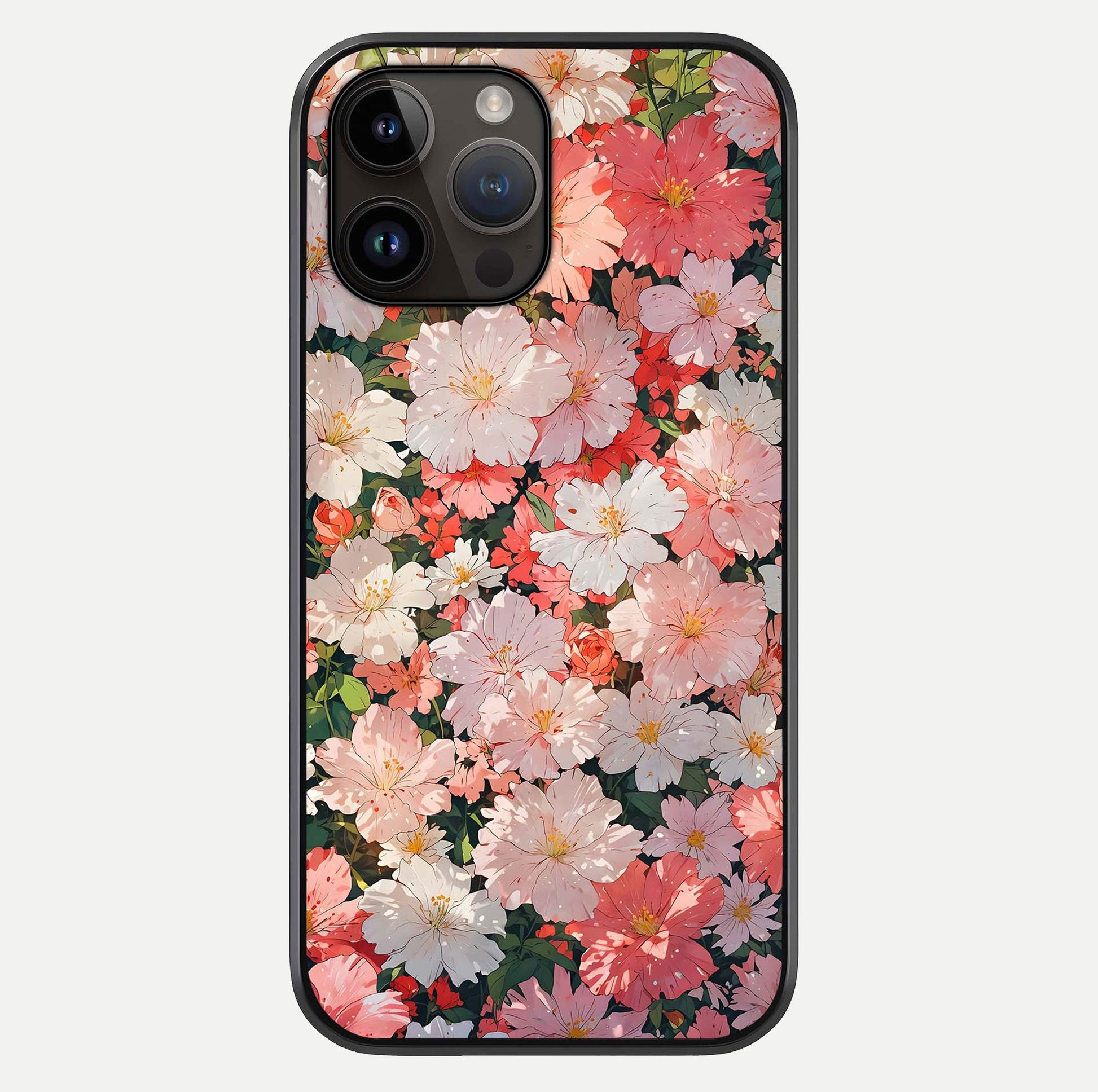 Blush Bloom Field Glass Case For iPhone 14 Pro Max by Custom World