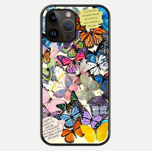 Butterflies Petal Dream Glass Case For iPhone 14 Pro Max by Custom World