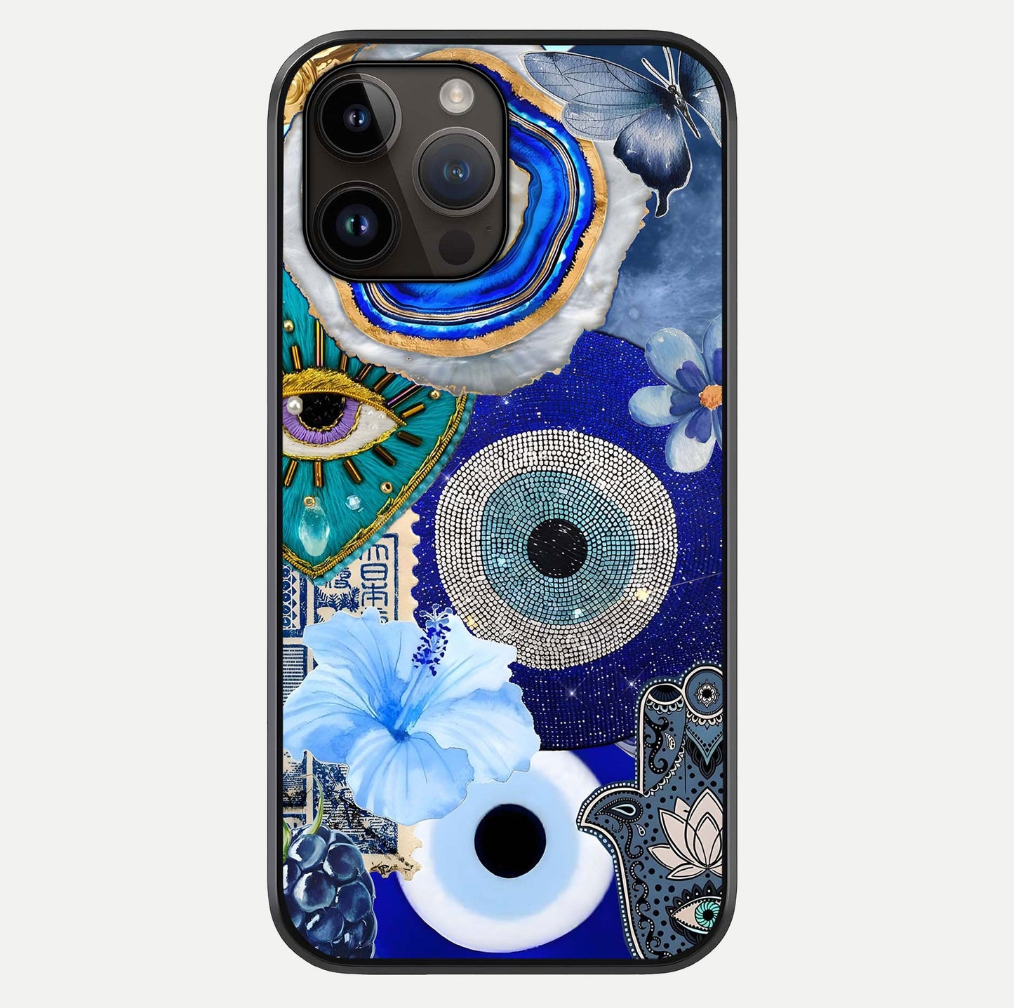 Celestial Celestial Blue Vision Glass Case For iPhone 14 Pro Max by Custom World