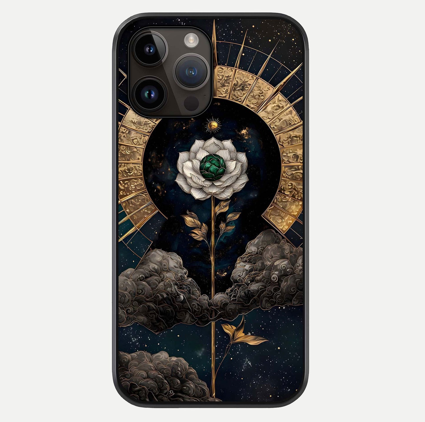 Celestial Lotus Morang Glass Case For iPhone 14 Pro Max by Custom World