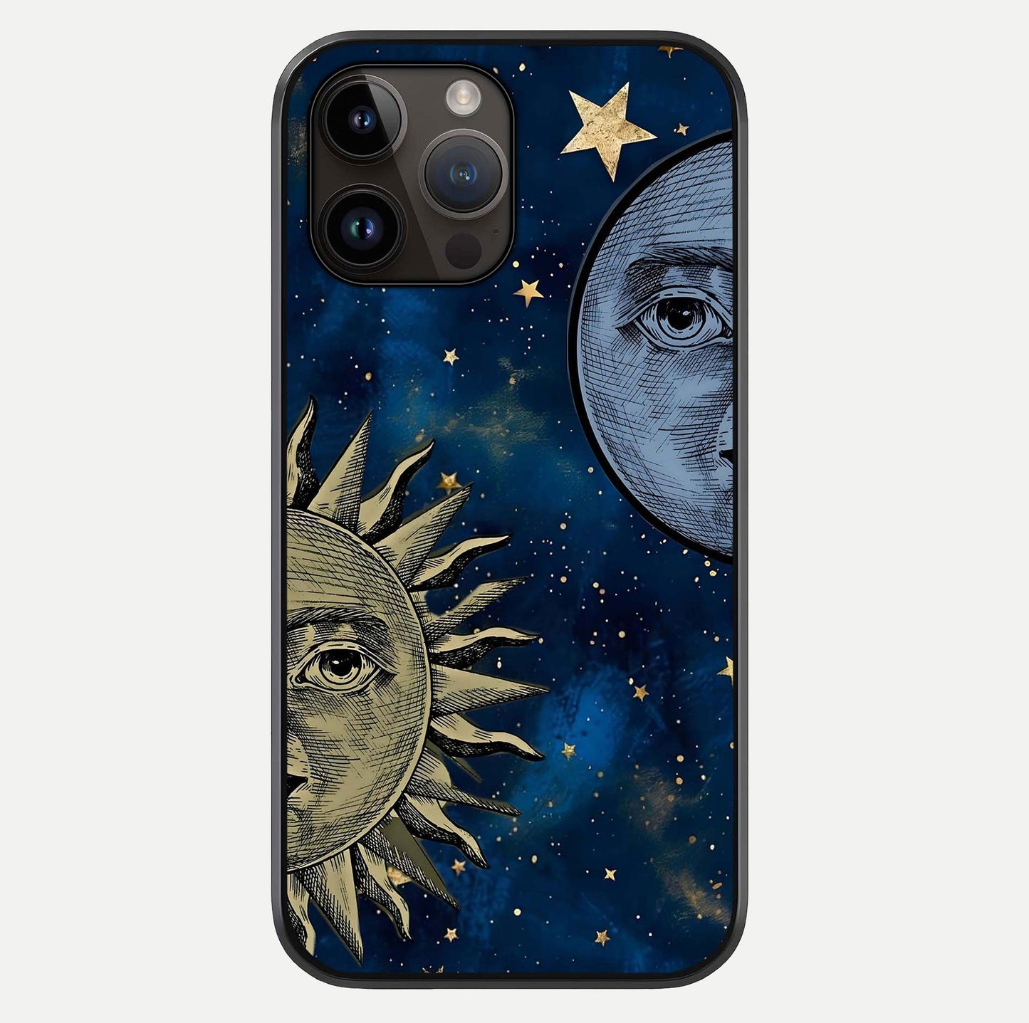 Celestial Moon With Sun Glass Case For iPhone 14 Pro Max by Custom World