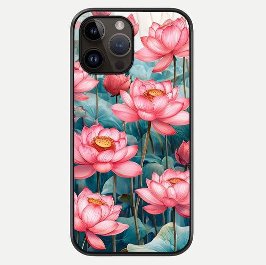 Celestial Pink Lotus Glass Case For iPhone 14 Pro Max by Custom World